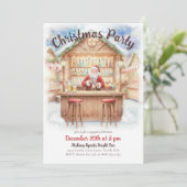 Merry & Bright Santa Cocktail Bar Christmas Einladung (Stehend Vorderseite)