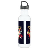 Merry Bright Santa Holding Lantern Illustration Edelstahlflasche (Rückseite)