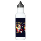 Merry Bright Santa Holding Lantern Illustration Edelstahlflasche (Links)