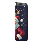 Merry Bright Santa Holding Lantern Illustration Thermosbecher (Nach rechts gedreht)