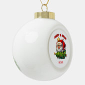 Merry & Bright Santa Keramik Kugel-Ornament (Links)