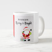 Merry & Bright Santa mit Jahr Jumbo-Tasse (Vorderseite Rechts)