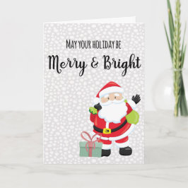 Merry & Bright Santa Personalisiert Feiertagskarte