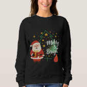 Merry & Bright Santa Xmas Tree Sweatshirt Gift (Vorderseite)