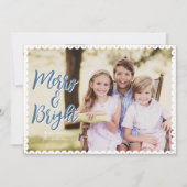 Merry & Bright Scallop Weihnachtskarte Feiertagskarte (Vorderseite)