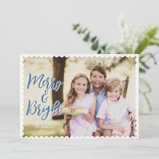 Merry & Bright Scallop Weihnachtskarte Feiertagskarte