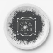 Merry & Bright Schneefall Weihnachts-ID591 Pappteller (Vorderseite)