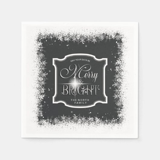 Merry & Bright Schneefall Weihnachts-ID591 Serviette (Vorderseite)