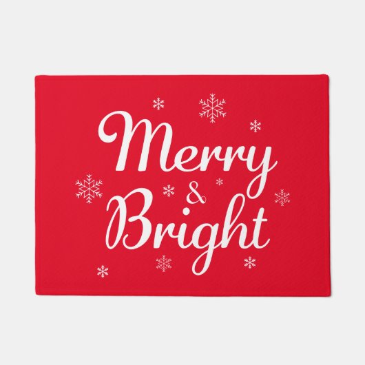 Merry & Bright Schneeflocken Fußmatte (Vorderseite)