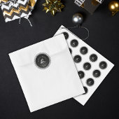 Merry & Bright Schwarz-weiße Karierte Weihnachten Runder Aufkleber