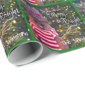 Merry Bright Script Rustic Snowman Niedliches Must Geschenkpapier (Rolleneckpunkt)