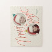 Merry & Bright Script und Foto Ornamente Design Puzzle (Vertikal)