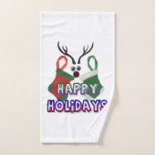 Merry & Bright: Selig glückliche Feiertage Rentier Badhandtuch Set (Handtuch)