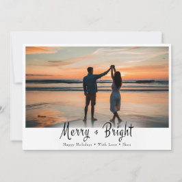 Merry-Bright Simple Calligraphy Foto Feiertagskarte