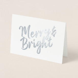 Merry & Bright-Skriptdesign Folienkarte