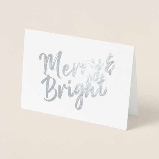Merry & Bright-Skriptdesign Folienkarte (Vorderseite)
