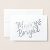 Merry & Bright-Skriptdesign Folienkarte (Vorderseite mit Umschlag)