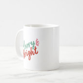 Merry & Bright-Skriptdesign Kaffeetasse (Vorderseite Links)