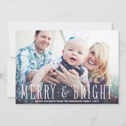 MERRY & BRIGHT SNOWFALL | FERIENFOTOKARTE FEIERTAGSKARTE (Vorderseite)