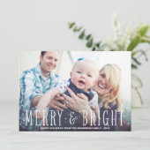 MERRY & BRIGHT SNOWFALL | FERIENFOTOKARTE FEIERTAGSKARTE (Stehend Vorderseite)