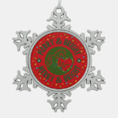 Merry & Bright Snowflake Ornament (Vorderseite)