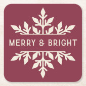 Merry & Bright | Snowflake Party Paper Untersetzer (Vorderseite)