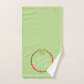 Merry Bright Snowflakes Monogram Weihnachten Badhandtuch Set (Handtuch)