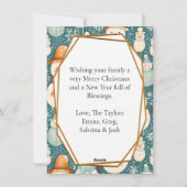 Merry & Bright | Snowman & Family Foto Weihnachten (Rückseite)