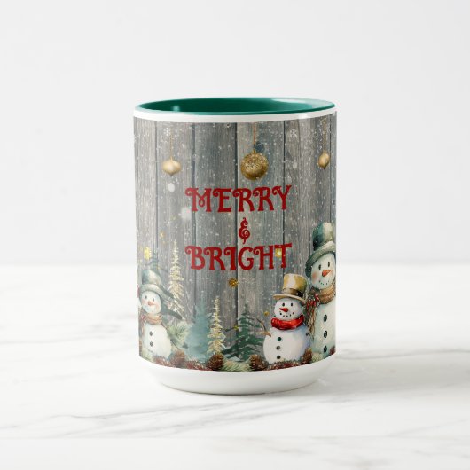 Merry & Bright Snowman Tasse (Zentrum)
