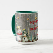 Merry & Bright Snowman Tasse (Vorderseite Links)