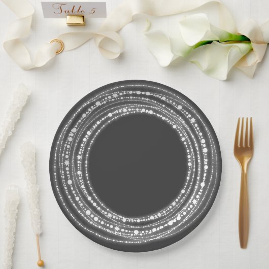 Merry & Bright Sparklights Chic Holiday Party Pappteller (Hochzeit)