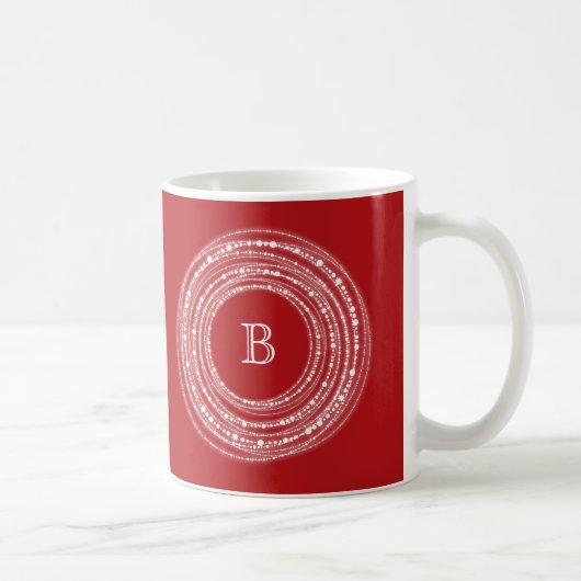 Merry & Bright Sparklights Monogram Christmas Kaffeetasse (Rechts)
