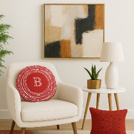 Merry & Bright Sparklights Monogram Christmas Rundes Kissen