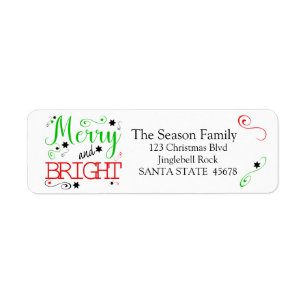 Merry & Bright Sterne Ferienlabel
