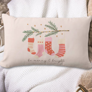 Merry & Bright Stilvoll Pink & Red Christmas Pillo Lendenkissen