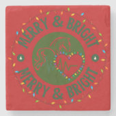 Merry & Bright Stone Coaster Steinuntersetzer (Vorderseite)