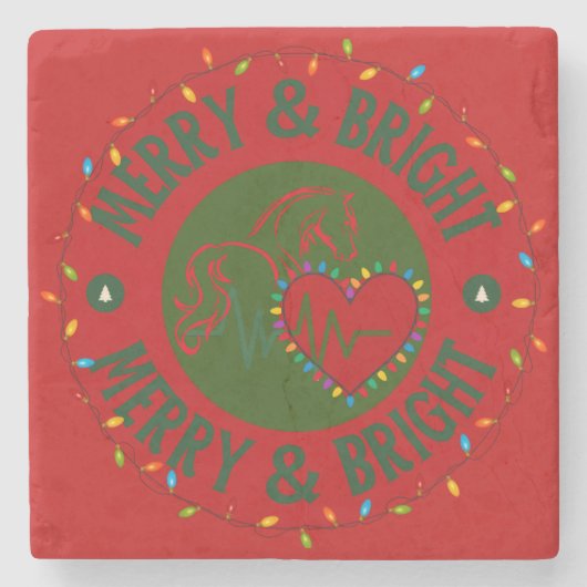 Merry & Bright Stone Coaster Steinuntersetzer (Vorderseite)