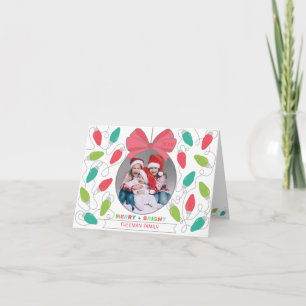 Merry + Bright String Lights Foto Card Karte