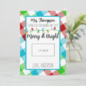 Merry & Bright Teacher Weihnachtsgeschenkkarte Dankeskarte (Stehend Vorderseite)