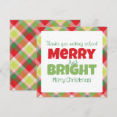 Merry & Bright Teachers Dankeschön Karte (Vorne/Hinten)