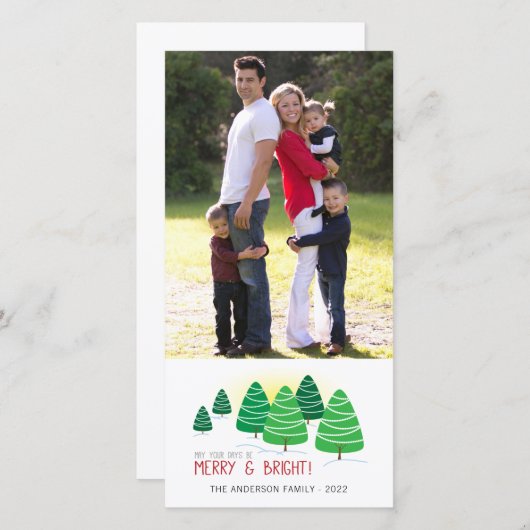 Merry & Bright Trees Vertical Foto Weihnachten (Vorne/Hinten)