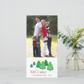 Merry & Bright Trees Vertical Foto Weihnachten (Stehend Vorderseite)