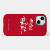 Merry-Bright-Typografie-Script rot iPhone 15 Hülle (Rückseite (Horizontal))