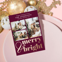 Merry & Bright Typografie Weihnachtswein Berry