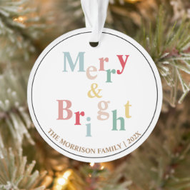 Merry & Bright typografische Farbe Ornament