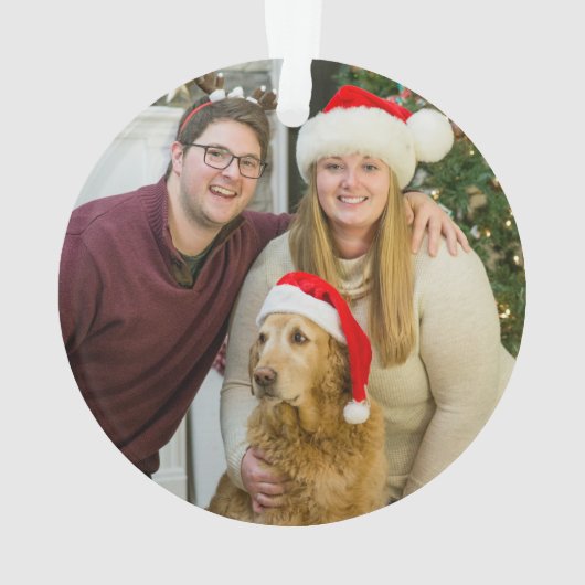 Merry & Bright typografische Farbe Ornament (Rückseite)