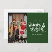 Merry & Bright Typografy Foto Weihnachten (Vorne/Hinten)