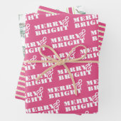 Merry & Bright Typografy Weihnachten Geschenkpapier Set (Beispiel)