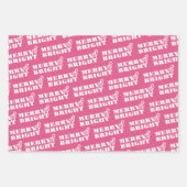 Merry & Bright Typografy Weihnachten Geschenkpapier Set (Vorderseite)