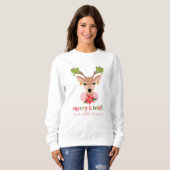 Merry & Bright (und ein bisschen sassy) Urlaub Sweatshirt (Vorne ganz)